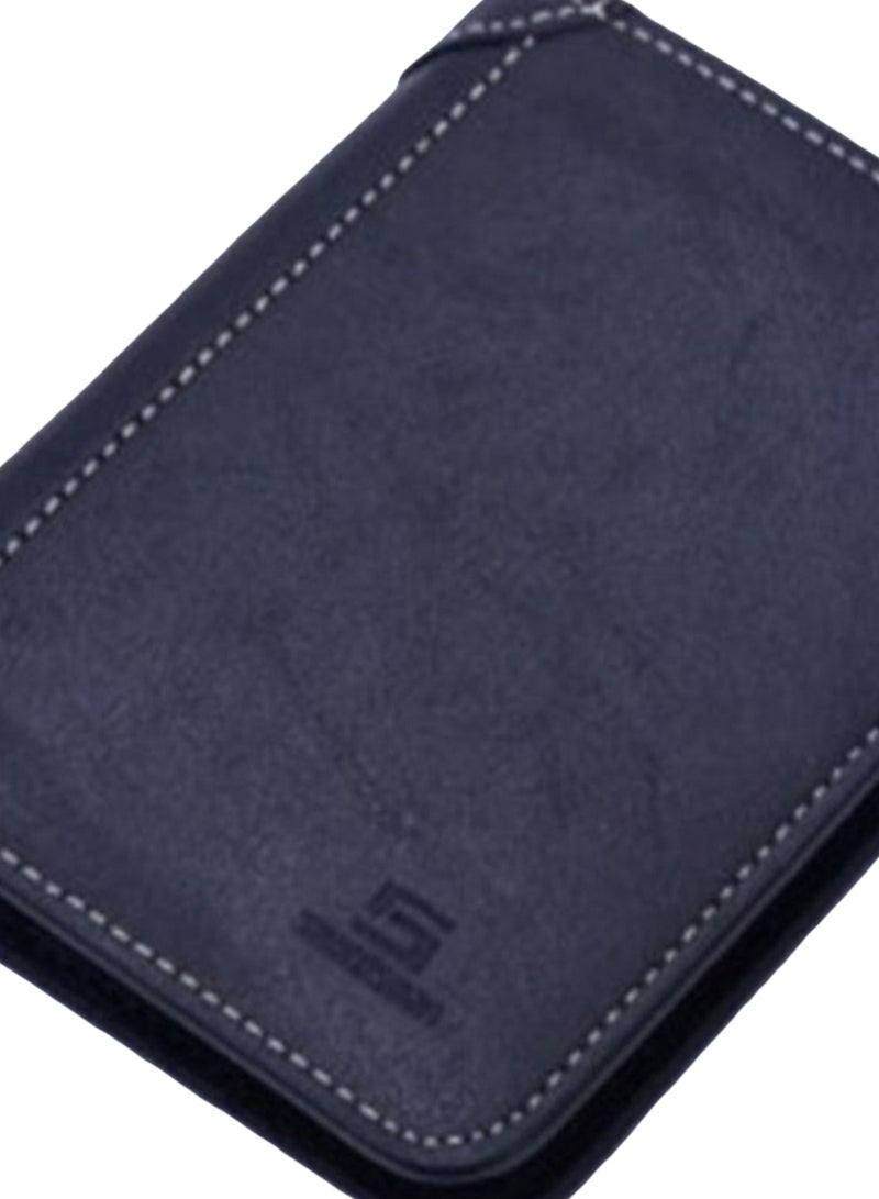 Rectangular Shape Plain Style Wallet Blue