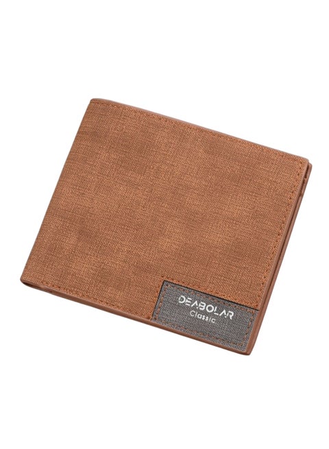 2-Fold Solid Pattern Foldable Wallet Coffee