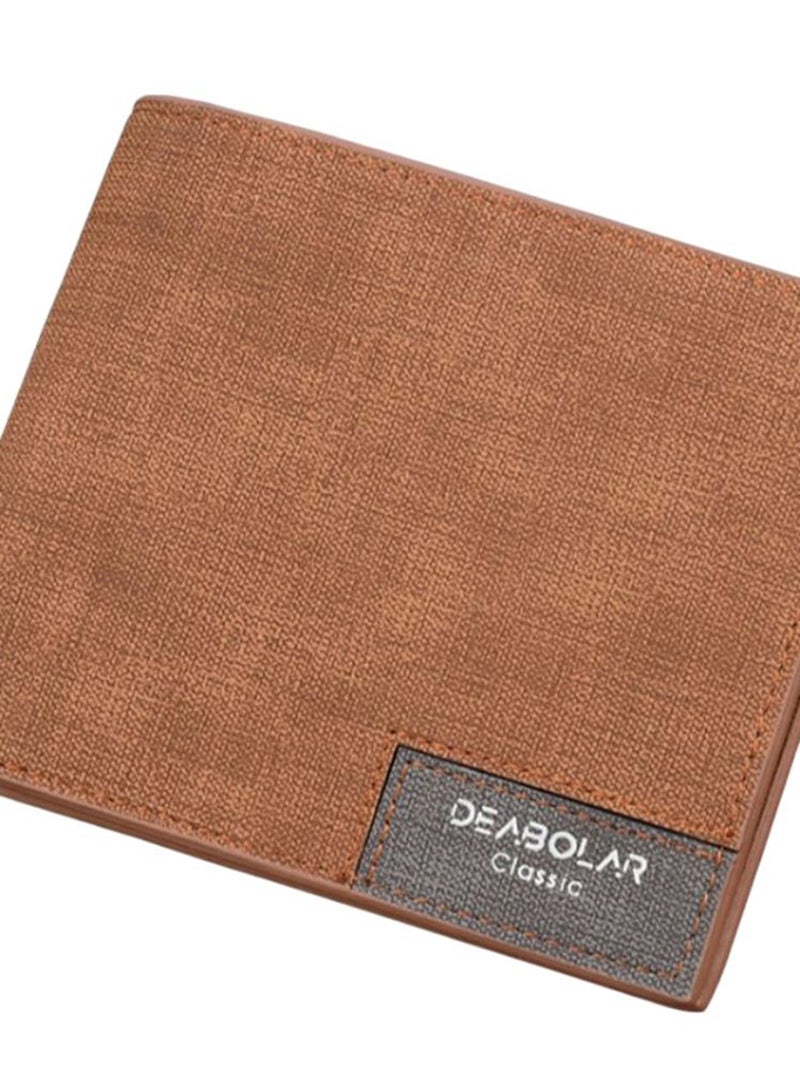 2-Fold Solid Pattern Foldable Wallet Coffee