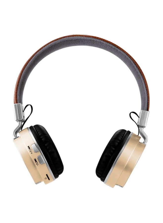 Bluetooth On-Ear Stereo Headphones With Mic Gold/Brown - Image 2
