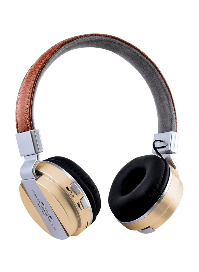 Bluetooth On-Ear Stereo Headphones With Mic Gold/Brown - Image 1