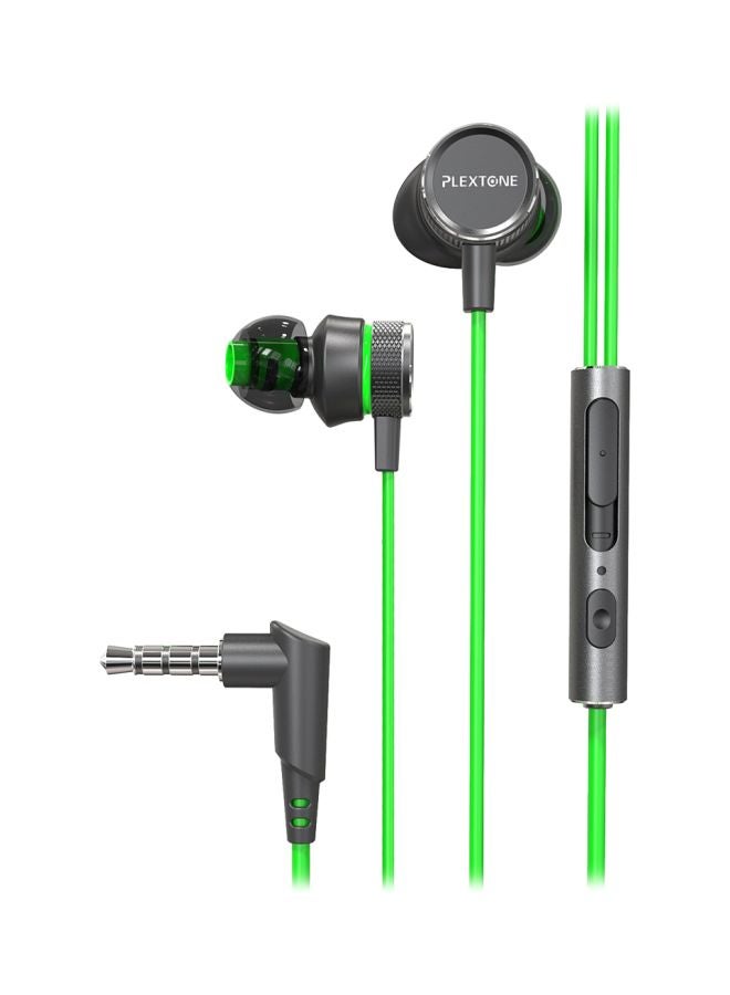 Plextone - G15 Wired In-Ear Headphones With Mic Green/Black - Image 1
