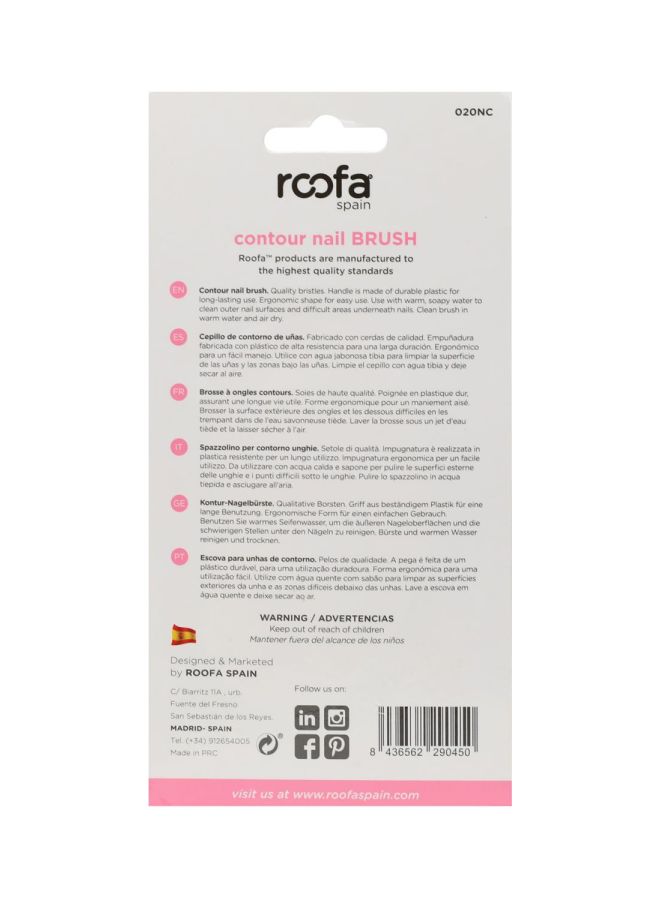 Roofa Spain Contour Nail Brush Pink - Image 2