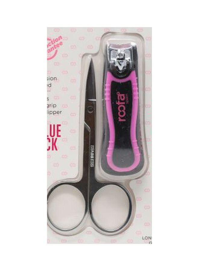 Roofa Spain Nail Scissor With Clipper Silver/Pink - Image 2