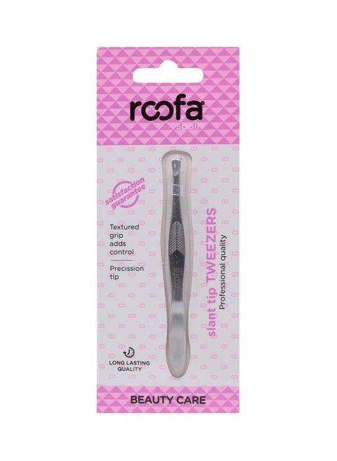 Slant Tip Tweezer Silver