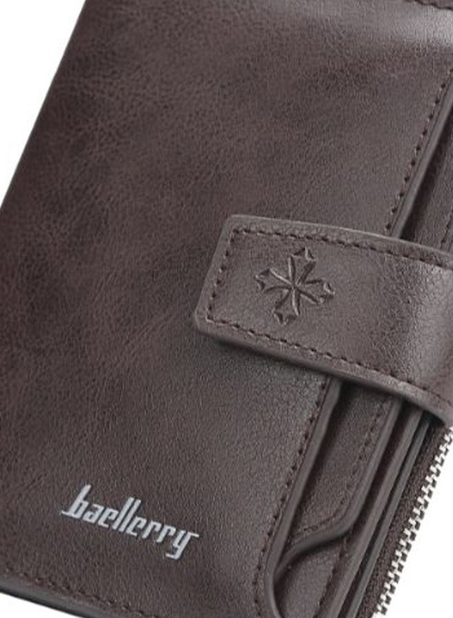 Tri-Folded Large Capacity Fashion Wallet Brown  - Image 2