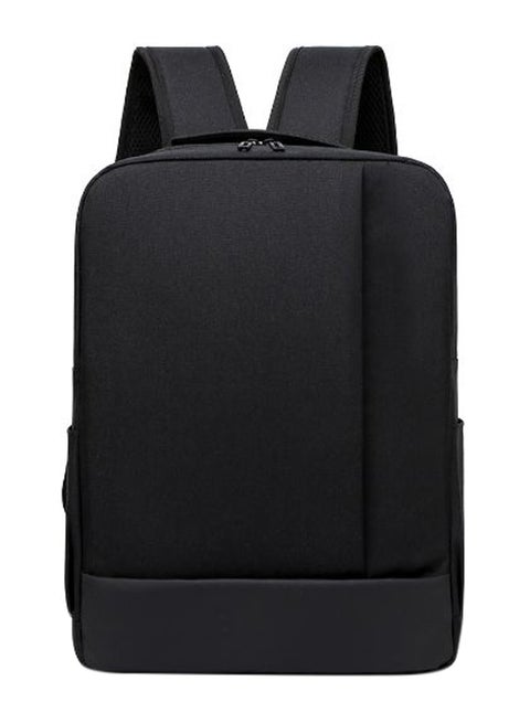 Large Capacity Patchwork Pattern Backpack Black