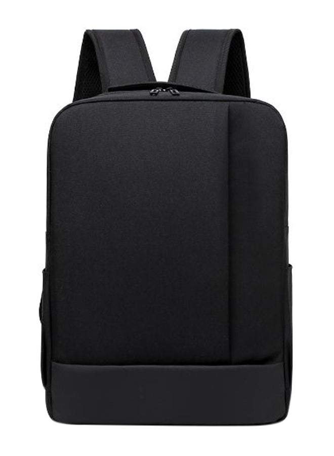 Large Capacity Patchwork Pattern Backpack Black