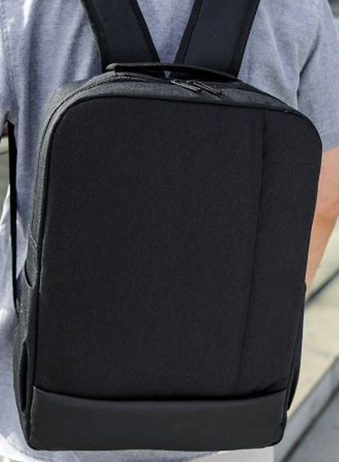 Large Capacity Patchwork Pattern Backpack Black