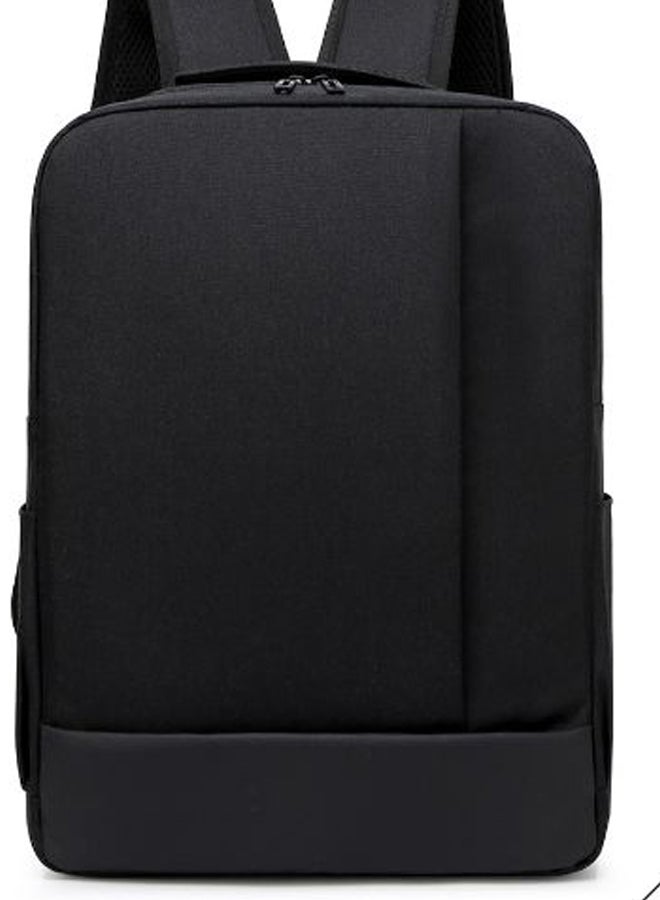 Large Capacity Patchwork Pattern Backpack Black