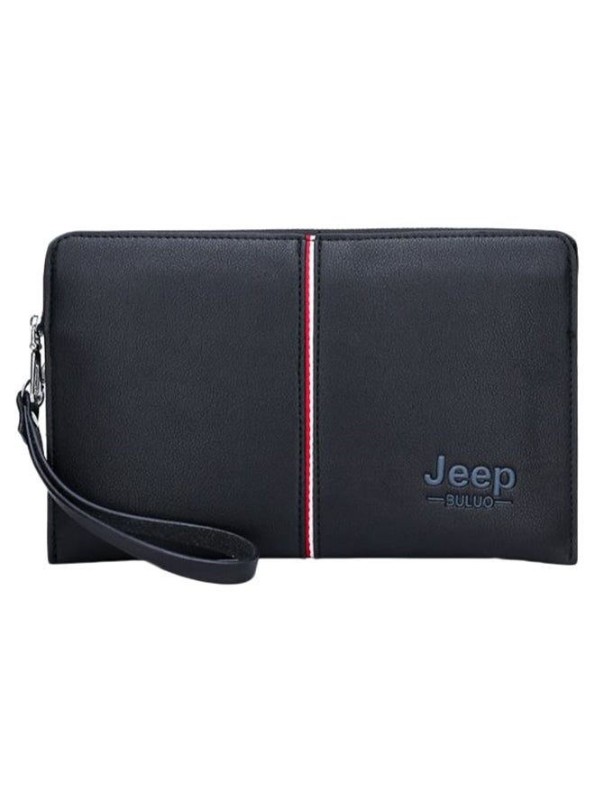 Large Capacity Solid Pattern Clutch Black