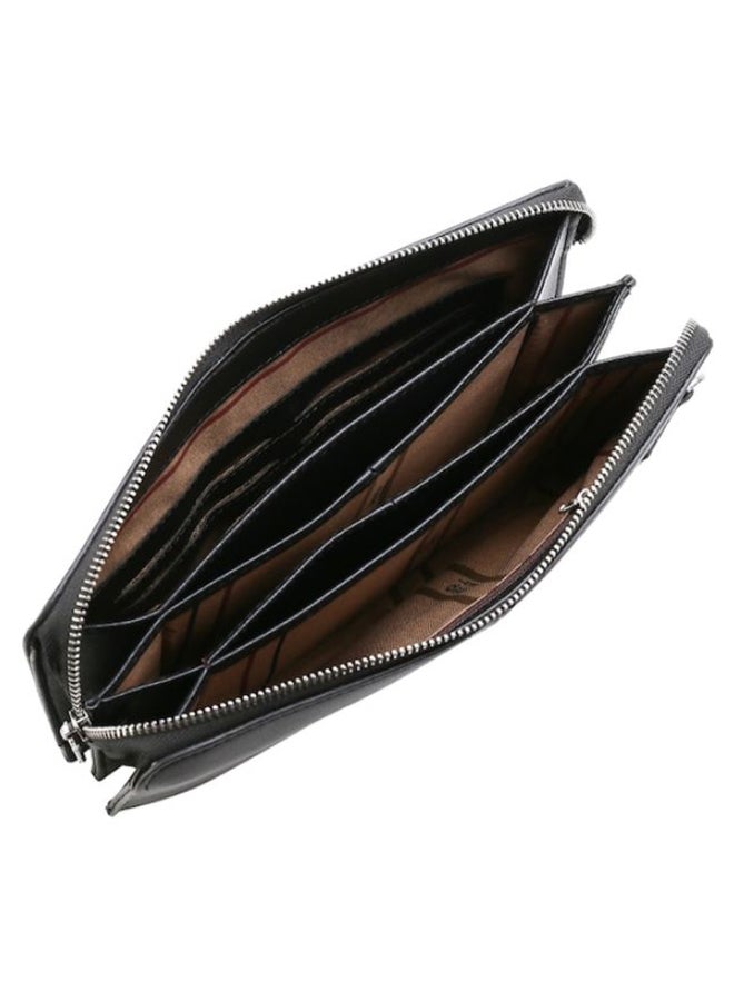 Large Capacity Solid Pattern Clutch Black