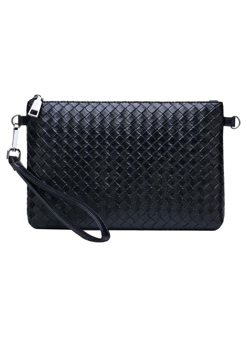 Woven Design Casual Business Clutch Black  - Image 1
