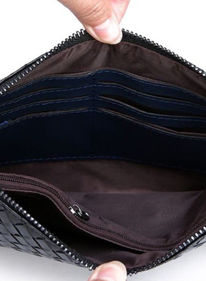 Woven Design Casual Business Clutch Black  - Image 3