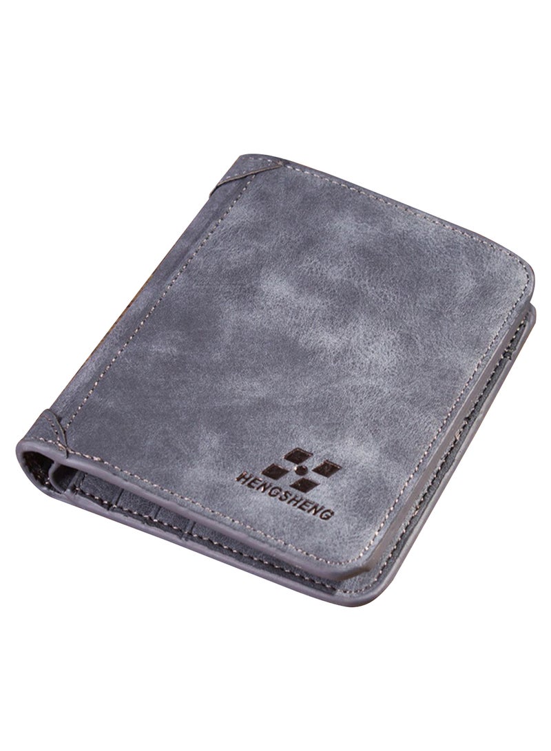 HENGSHENG - Vintage Style Fashionable Wallet Grey - Image 1
