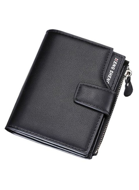 Solid Pattern Fashionable Wallet Black