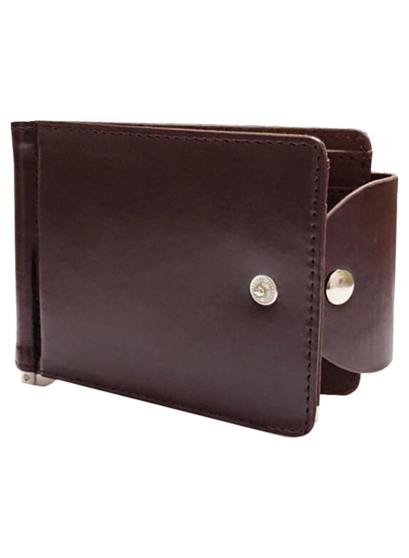 Hasp Lock Square Shape Wallet Coffee