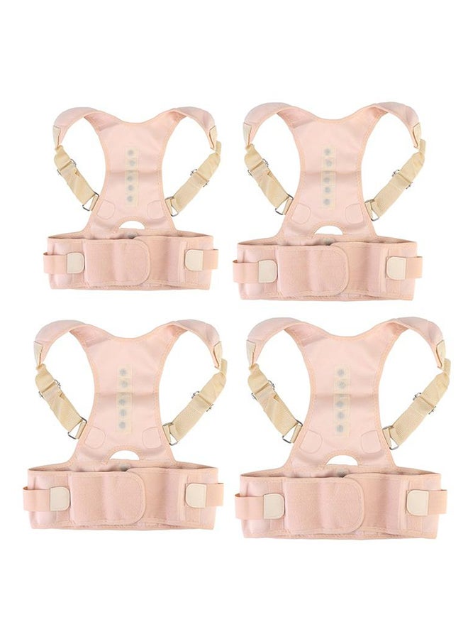 4-Piece Adjustable Posture Corrector Back Brace Support Belt Lumbar Waist Shoulder - Image 1