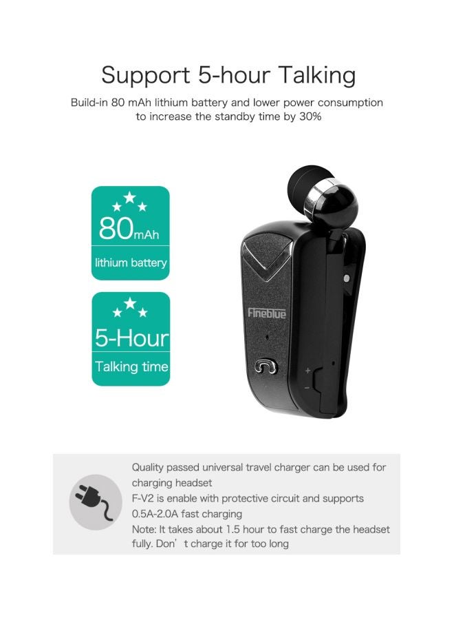 Fineblue F-V2 Wireless Stereo In-Ear Mini Headset Black - Image 4