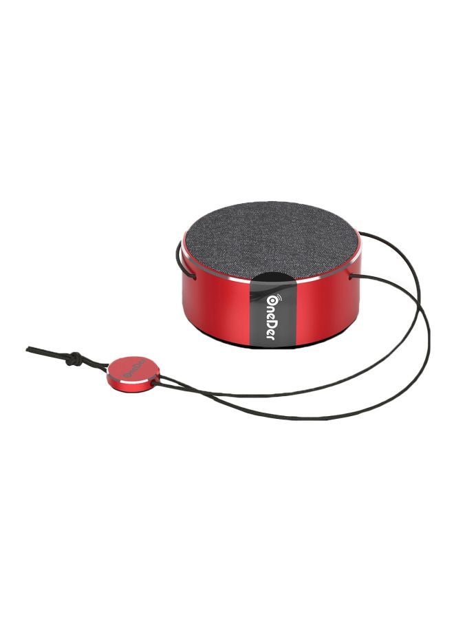 ONEDER Mini Wireless Bluetooth Speaker With Lanyard IP7G8255R Red/Black