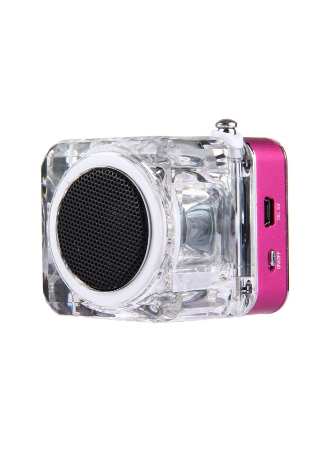 TT-028 Portable Bluetooth Speaker Pink/Clear/Silver