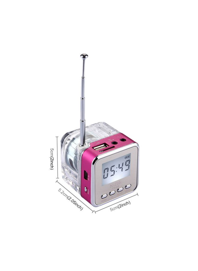 TT-028 Portable Bluetooth Speaker Pink/Clear/Silver