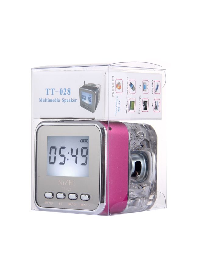 TT-028 Portable Bluetooth Speaker Pink/Clear/Silver