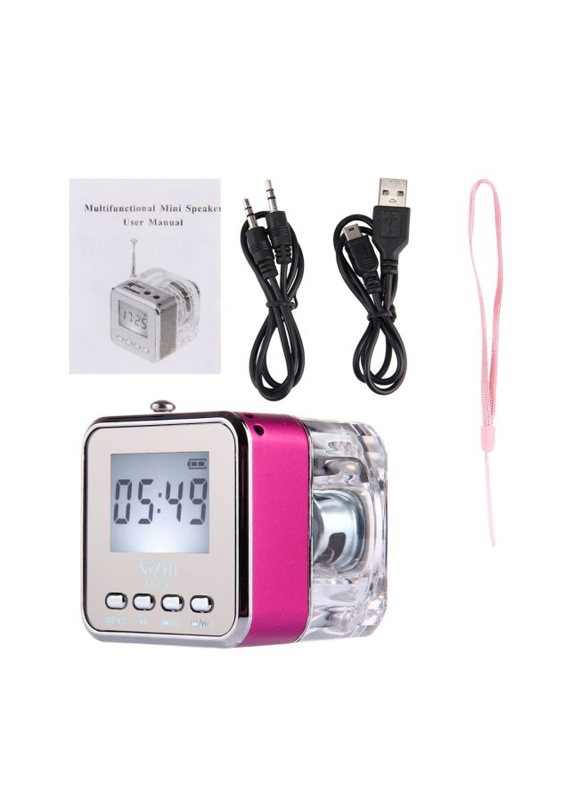 TT-028 Portable Bluetooth Speaker Pink/Clear/Silver