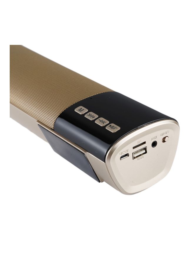 B28S Bluetooth Stereo Speaker With LCD Display And Built-in MIC Gold