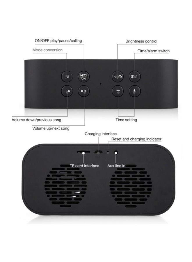 BT501 Bluetooth Speaker With LED Display And Alarm Clock Black - v1569342461/N30189993A_2