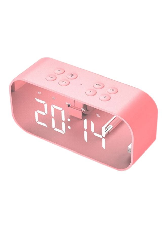 AEC Portable Bluetooth Speaker With LED And Alarm Clock Pink - Image 1