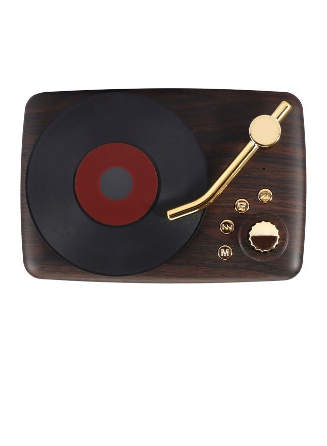Retro Style Portable Bluetooth Speaker Brown/Gold/Black - Image 2