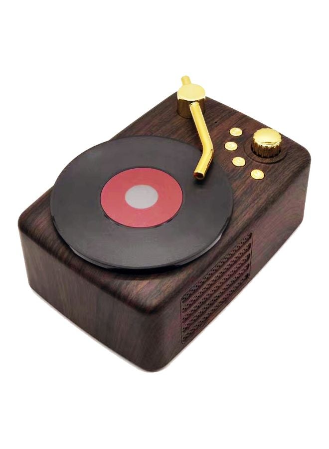 Retro Style Portable Bluetooth Speaker Brown/Gold/Black - Image 3