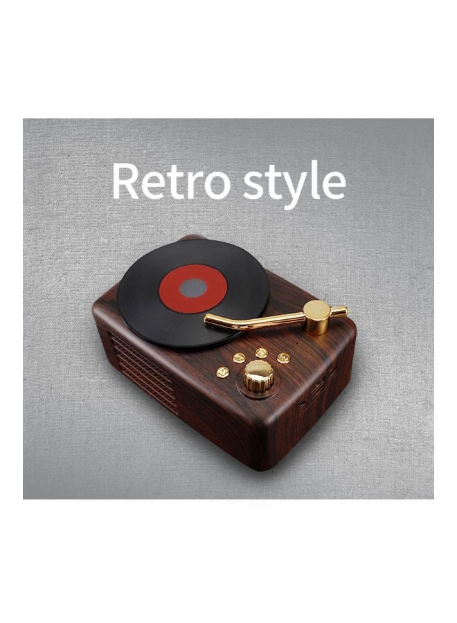 Retro Style Portable Bluetooth Speaker Brown/Gold/Black - Image 5