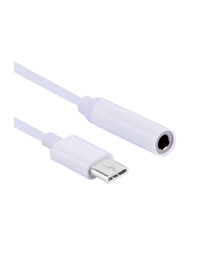 USB Type-C To AUX Audio Adapter White