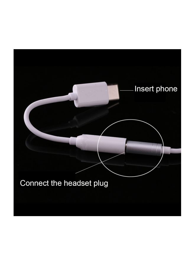USB Type-C To AUX Audio Adapter White