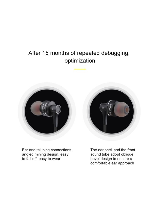 Awei - ES-10TY In-ear Wired Earphone With Mic For Apple iPhone Black - Image 1