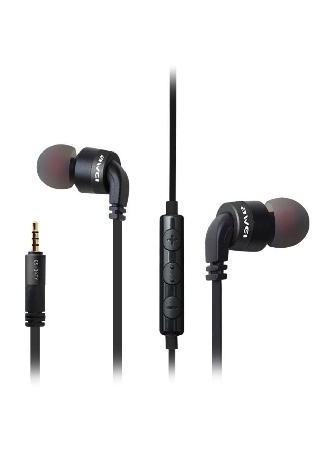 Awei - ES-30TY In-ear Wired Earphone With Mic For Apple iPhone Black - Image 1