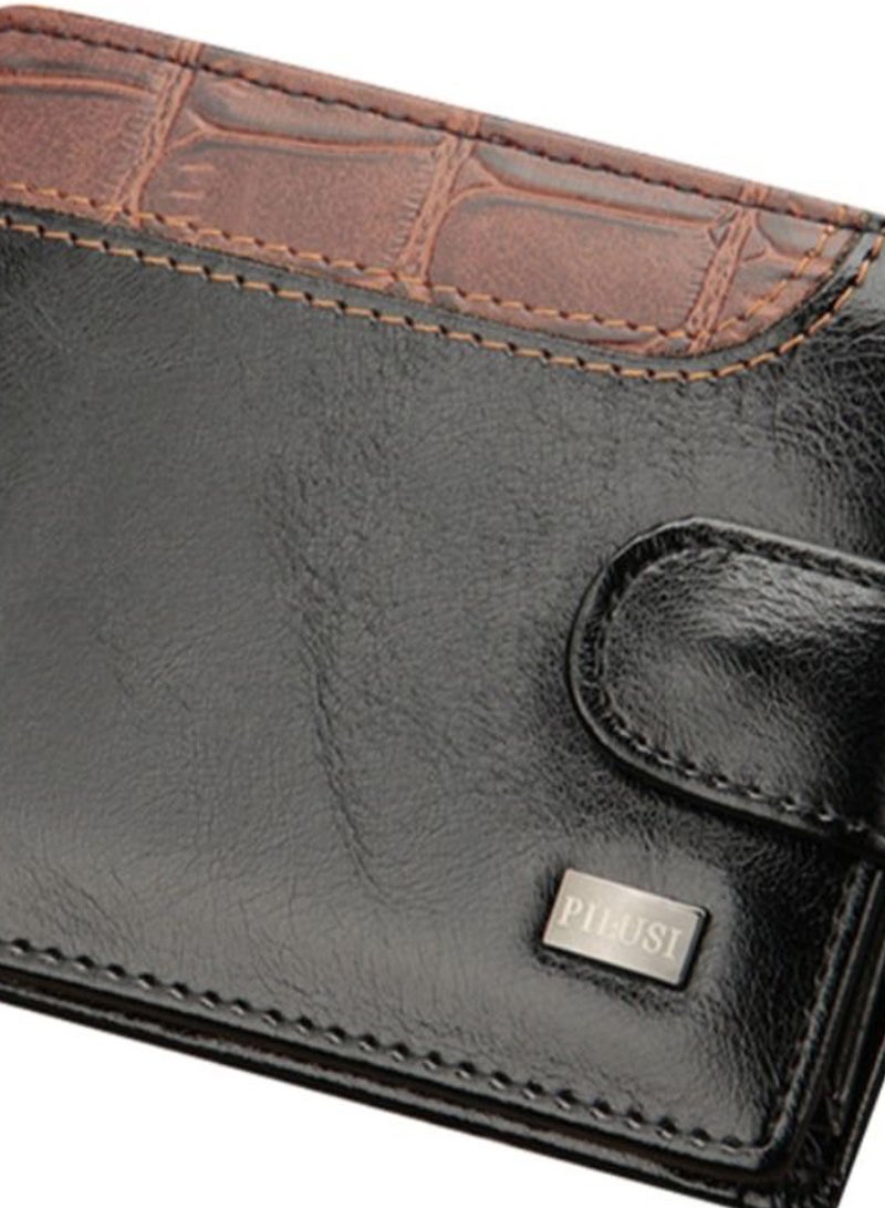 Ultrathin Portable Multilayer Casual Style Wallet Black/Brown