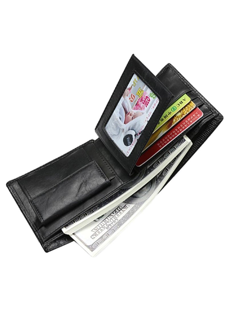 Retro Crocodile Pattern Casual Style Wallet Black