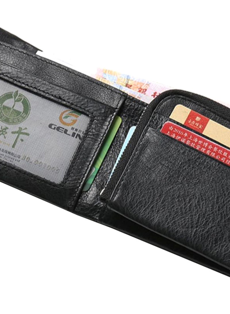 Snap-Fastener Casual Style Wallet Black