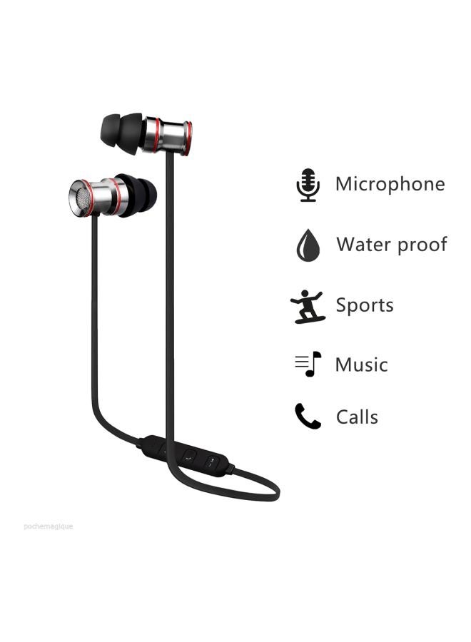 BTH-828 Bluetooth In-Ear Earphones With Mic Red/Black - Image 4