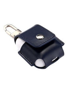 Bluetooth Earphone Leather Protective Bag For Apple AirPods Navy Blue
