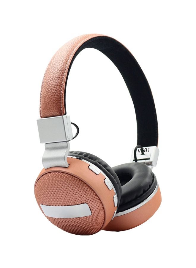 V681 Bluetooth Over-Ear Headphones With Mic Rose Gold/Silver - Image 1