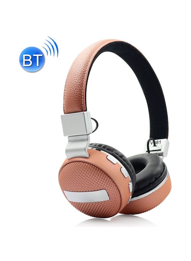 V681 Bluetooth Over-Ear Headphones With Mic Rose Gold/Silver - Image 2