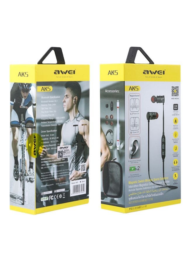 Awei AK5 Bluetooth In-Ear Earphone With Mic Gold/Black - Image 3