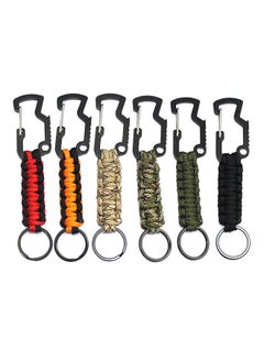 LIXADA 6-Piece Paracord Keychain Braided Lanyards With Carabiner Clips Keyring Set 16.00x4.00x12.00cm 