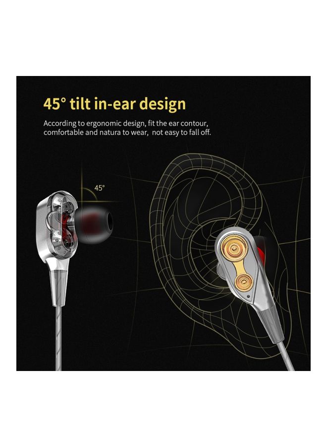 QKZ CK8 Hi-fi Wired In-Ear Headphones Silver - Image 5