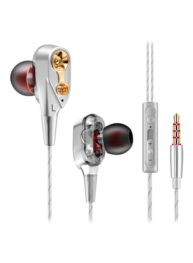 QKZ CK8 Hi-fi Wired In-Ear Headphones Silver - Image 1