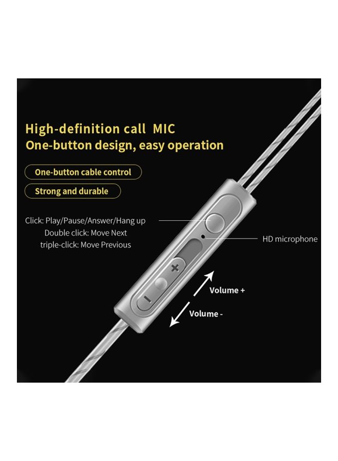 QKZ CK8 Hi-fi Wired In-Ear Headphones Silver - Image 3